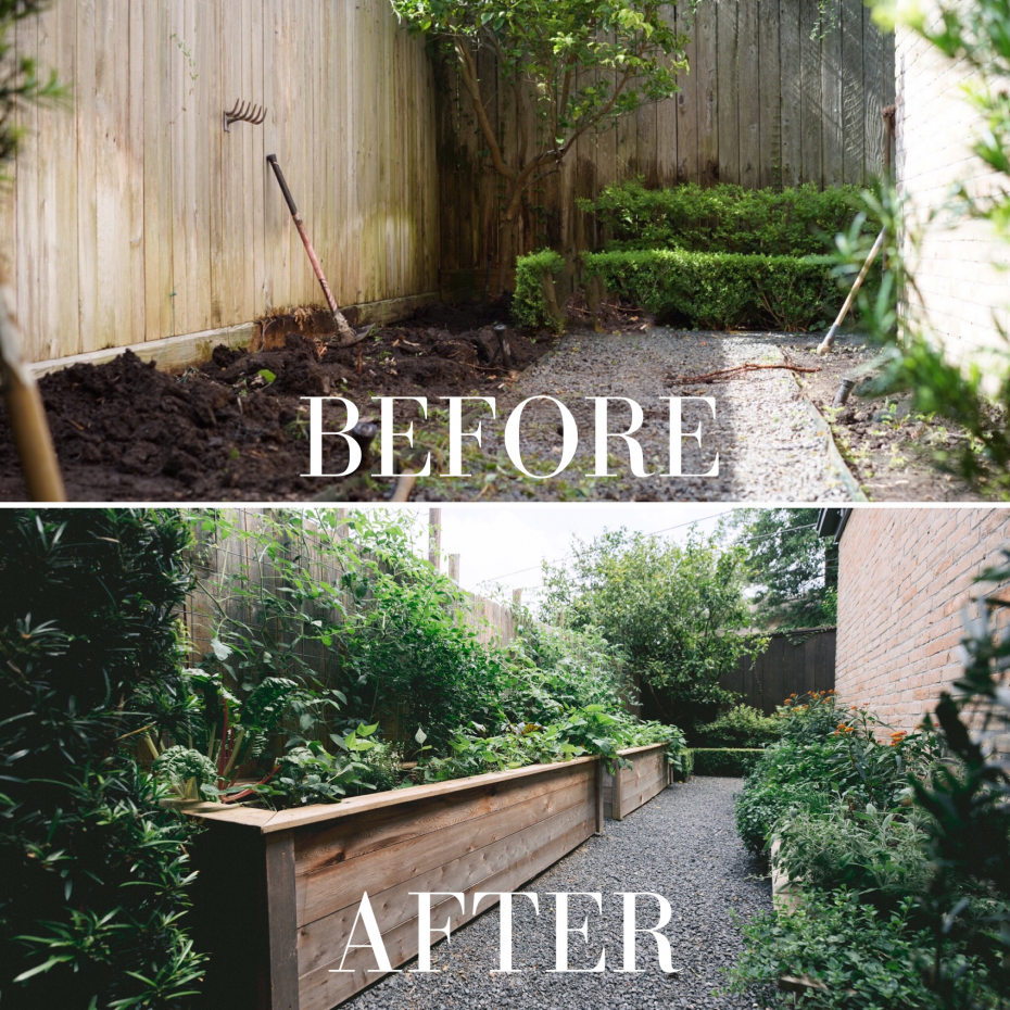 Landscaping before and after